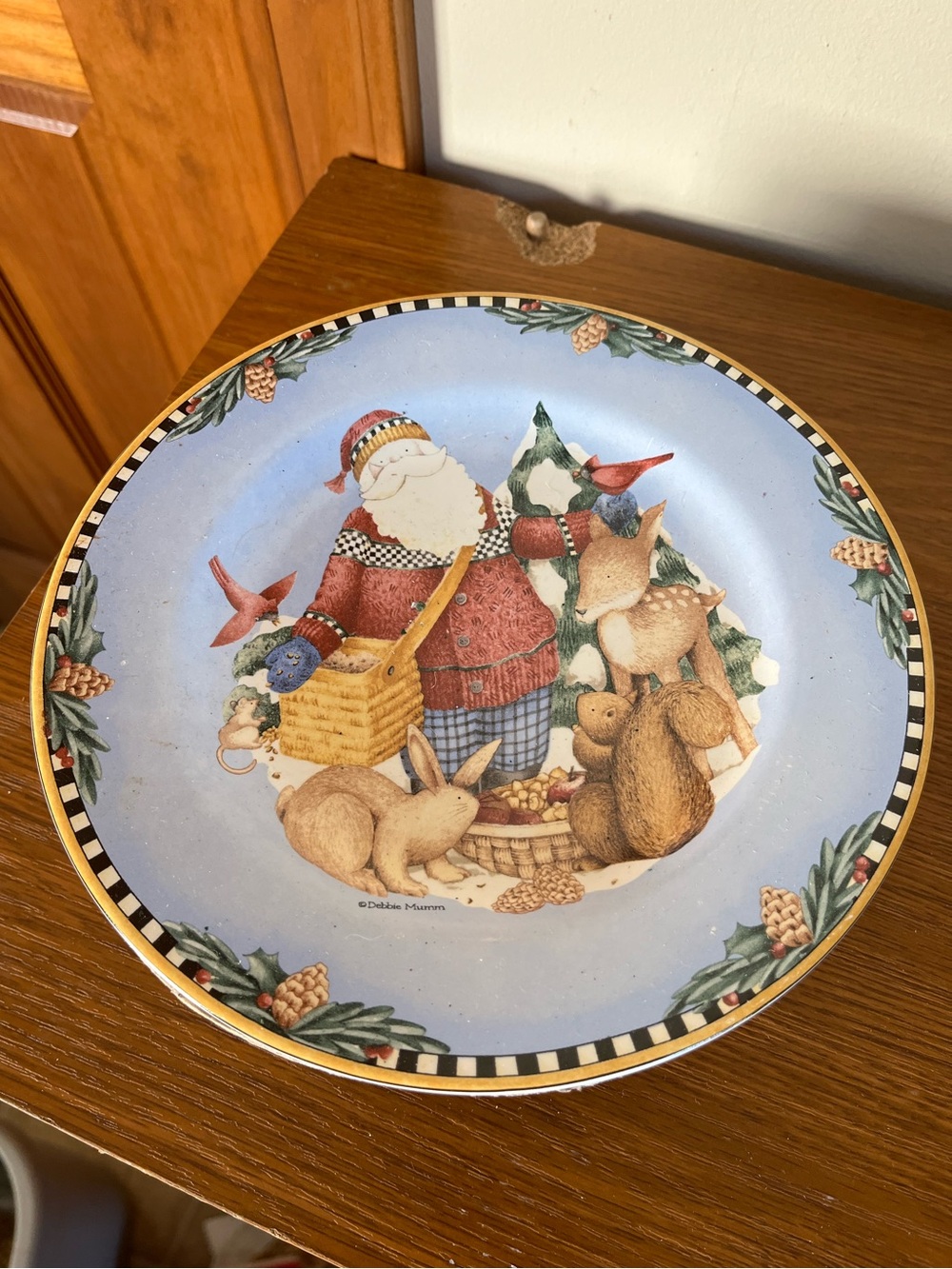 Debbie Mumm Cabin Santa Plates